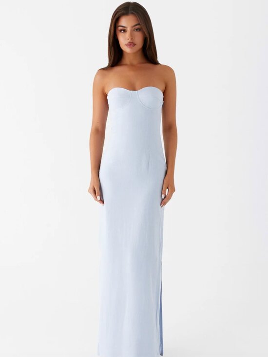 Peppermayo Dresses & Skirts - Esra Linen Strapless Maxi Dress
